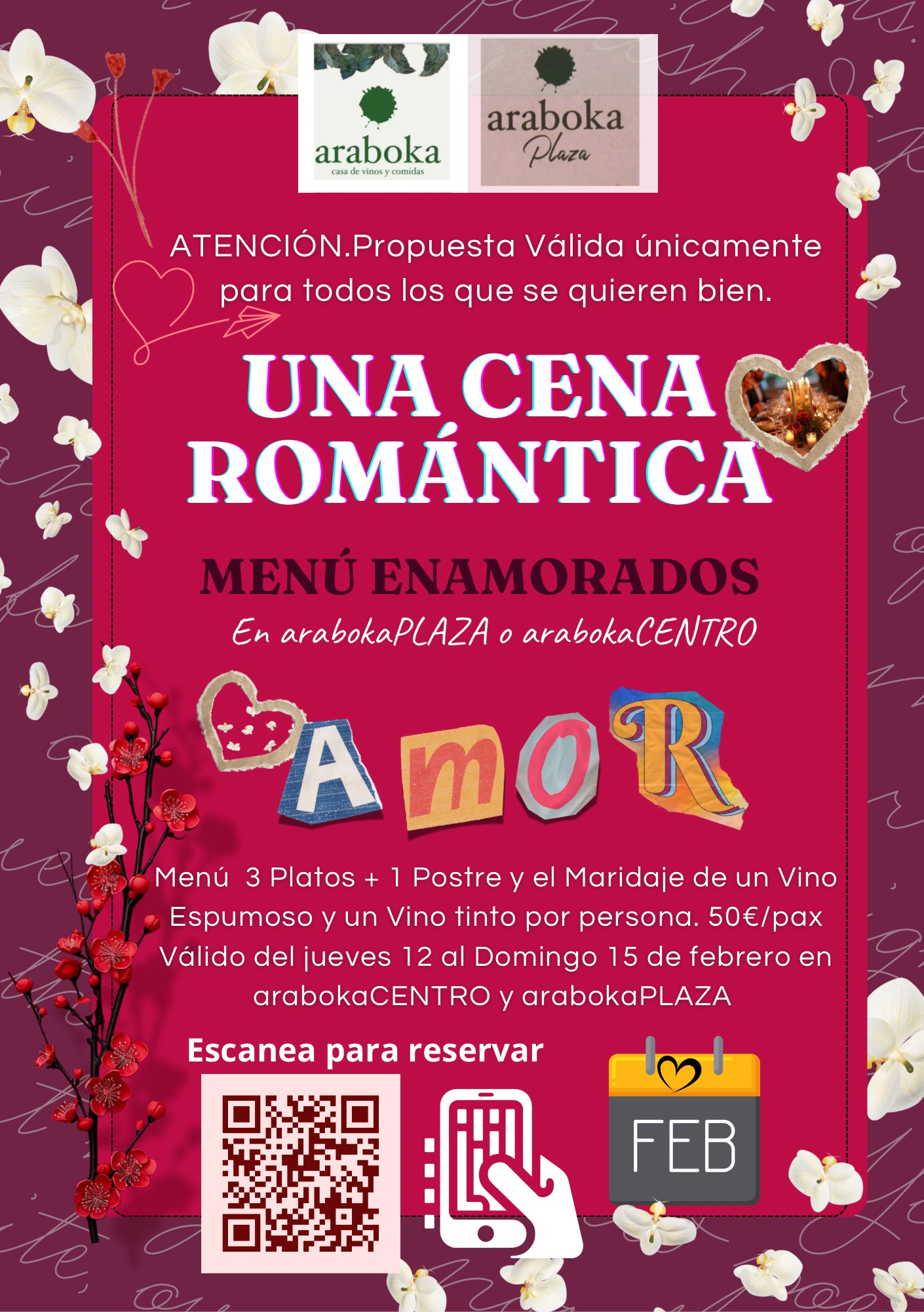 Celebra San Valentín en araboka