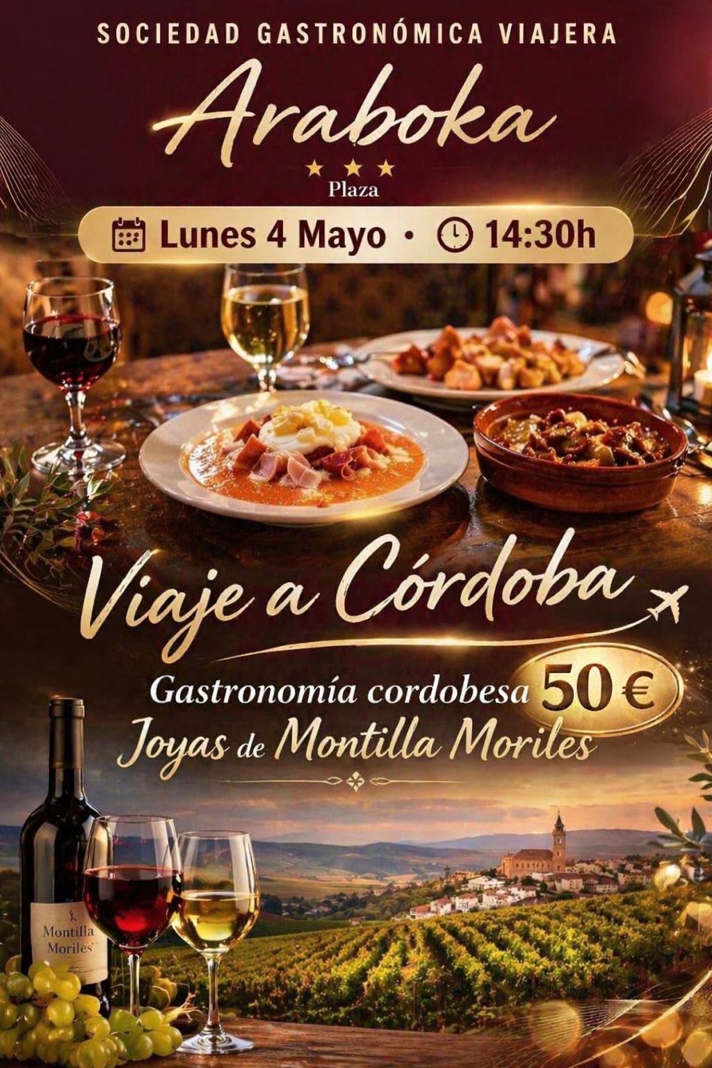 Viaje gastro a Córdoba en el mes de Mayo con la Sociedad Gastronómica y Viajera araboka